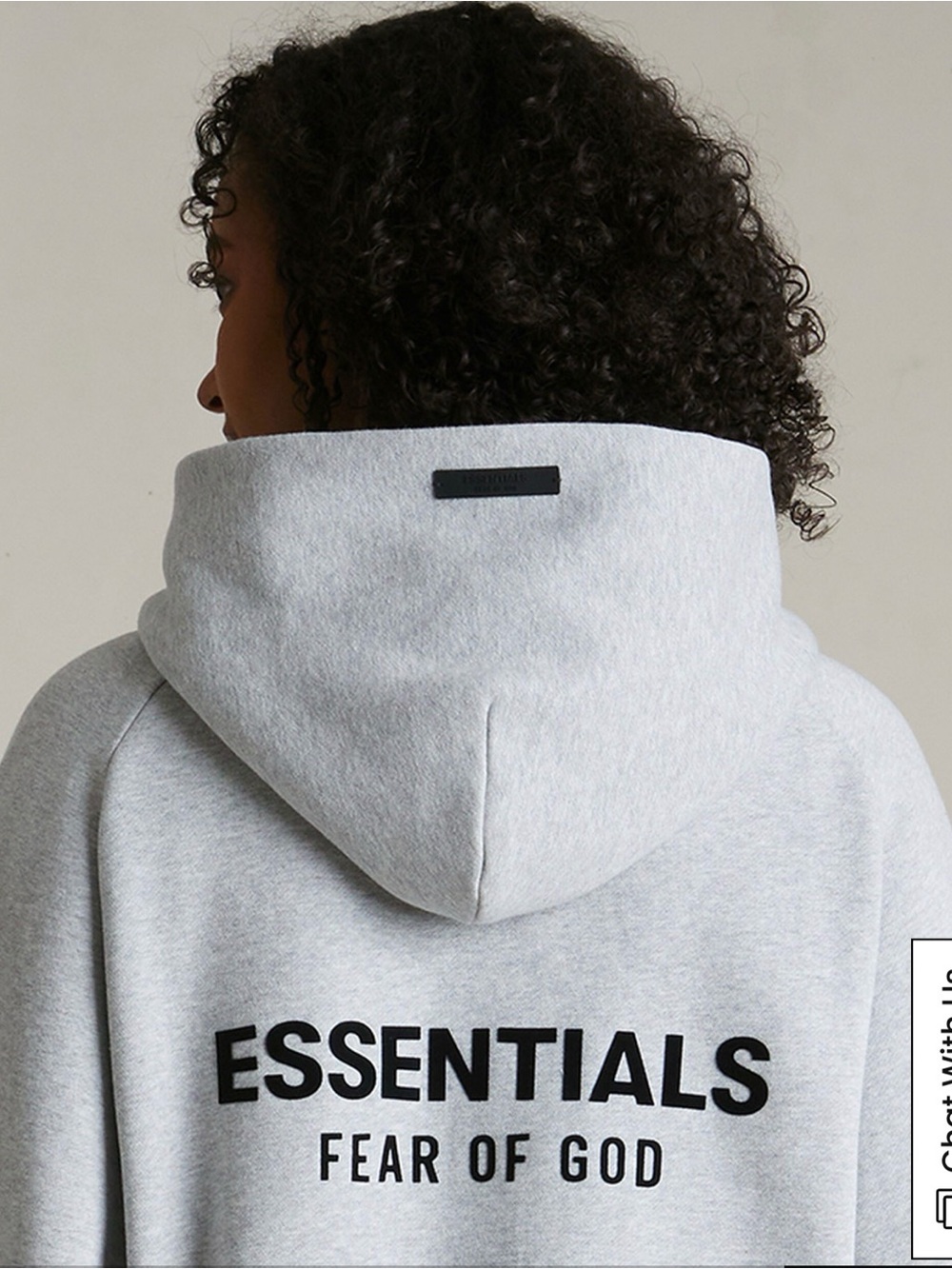 Fear of God ESSENTIALS Grey Hoodie with Back Logo